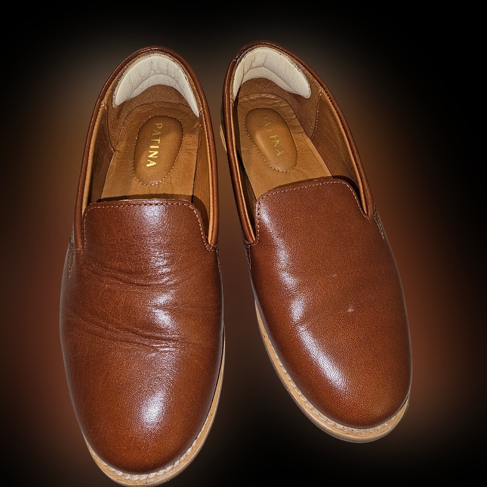 Patina Brown Leather Loafers shoes for Women sz 7.5 Portland